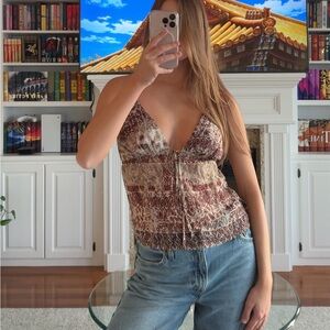 NWT 12th Tribe Brown and Cream Camisole New With Tags